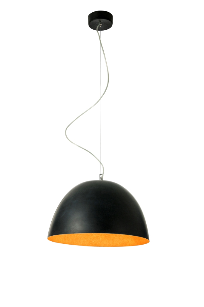 Lampada A Sospensione H2O Lavagna In-Es Artdesign Collezione Matt Colore Nero Arancione Dimensione 27,5 Cm  Diam. 46 Cm